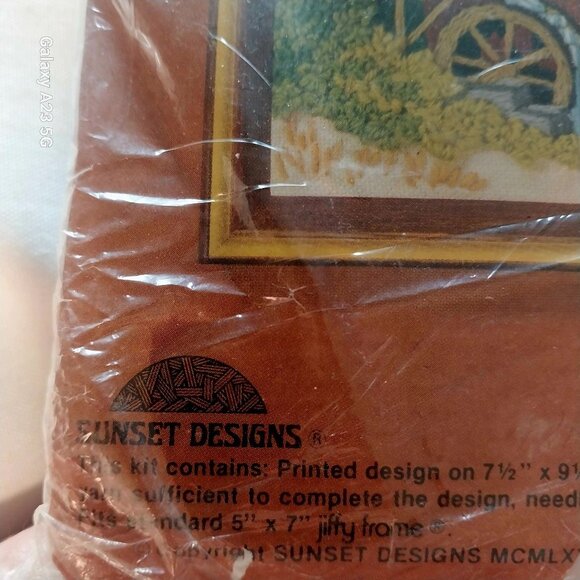 Jiffy Stitchery "Brookside Mill" Wool Needlepoint Kit Vintage Country Cottage - Picture 6 of 6